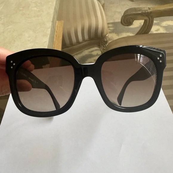 Celine New Audrey CL 41805/S Sunglasses Black/Brown Gradient Lenses - Picture 4 of 12